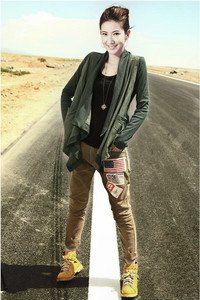 Women Ladies Long Sleeve Casual Open Front Asymmetrical loose Cardigan coat