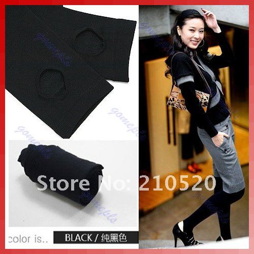 Women Opaque Stirrup Legging Tights Warm Stretch Winter Pants Stockings Black