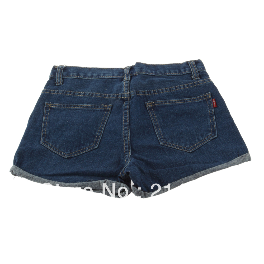 Women Retro High Waist Blue Jean Shorts