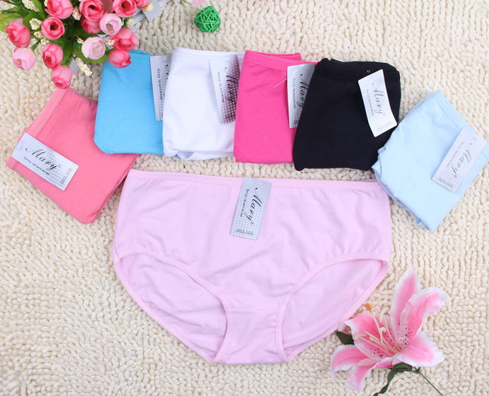 Women's 100%cotton briefs underwear for women Large size lingerie  Pantes 6pcs.lot