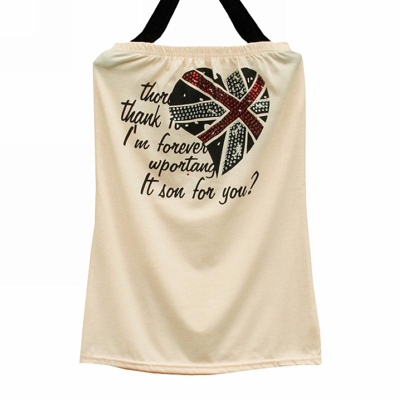 Women's 100% cotton fashion sweet cartoon tube top vest Women