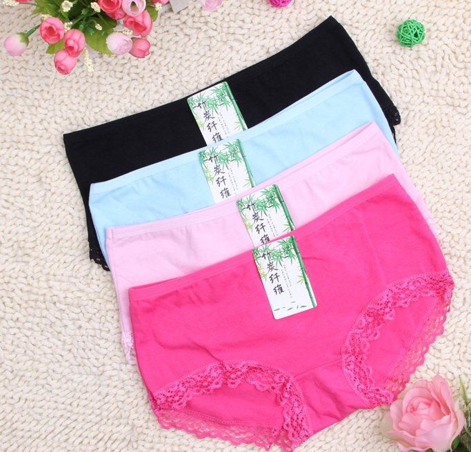 Women's 100% cotton  panties  sexy lace underwear extra large briefs  soft comfortable 10pcs/lot  #3546