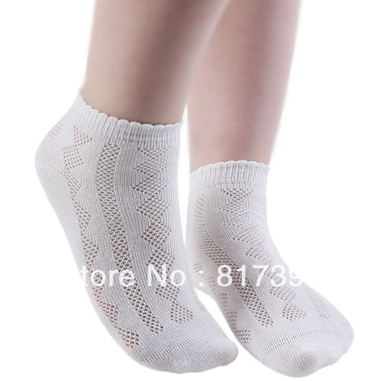 Women's 100% cotton socks antibacterial moisture wicking cutout socks