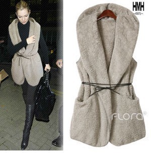 Women's 2011 double faced berber fleece sleeveless hooded horse vest outerwear