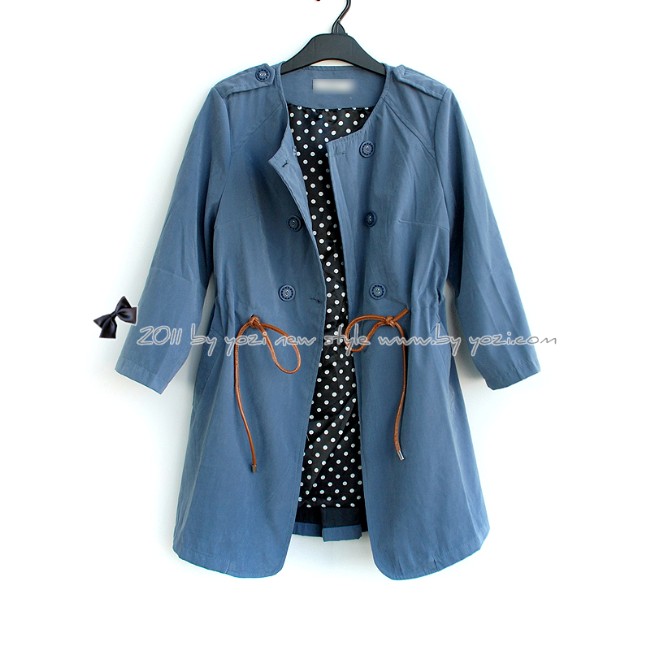 Women's 2012 autumn military wind epaulette slim waist long sleeve length trench outerwear y