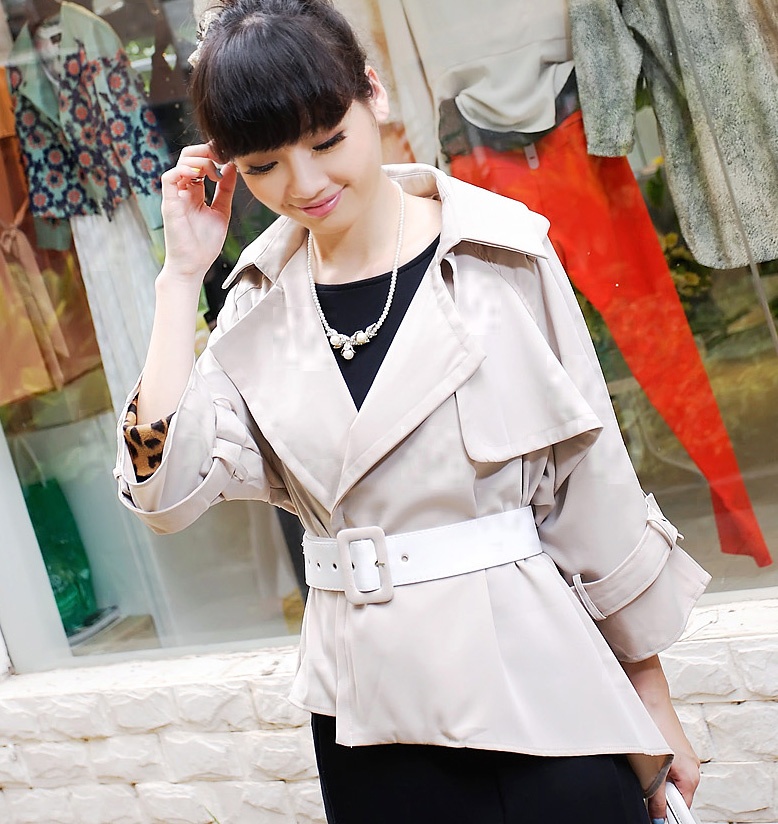 Women's 2012 autumn new arrival fashion irregular batwing sleeve medium-long trench outerwear with belt