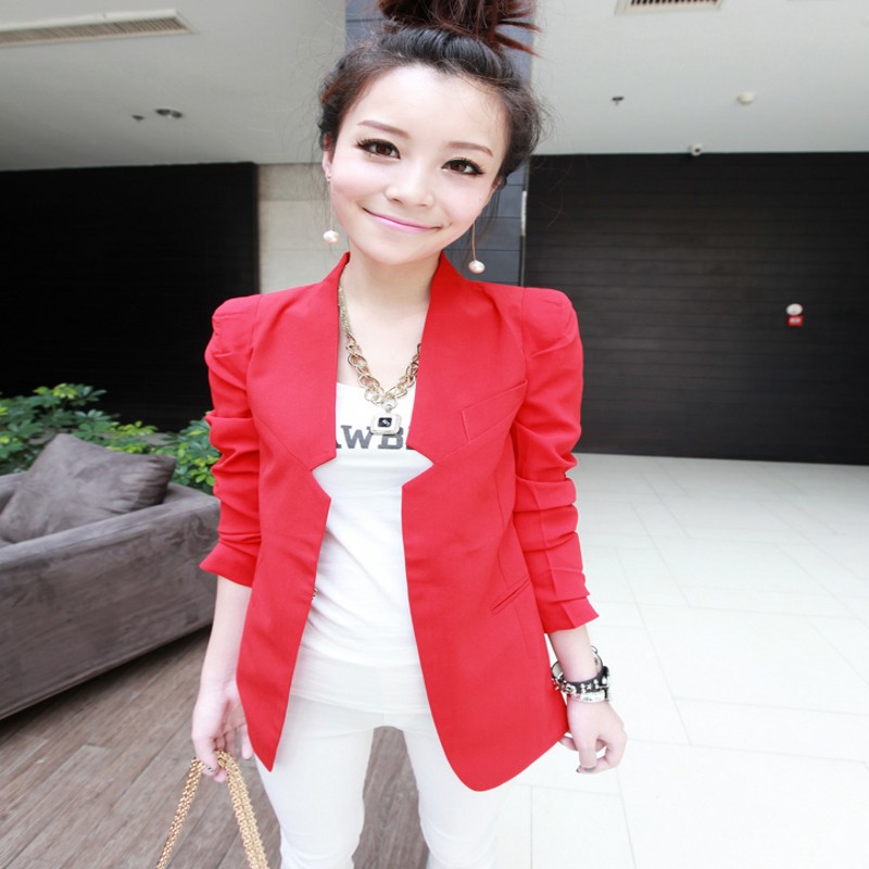 Women's 2012 autumn outerwear new arrival solid color slim long-sleeve blazer