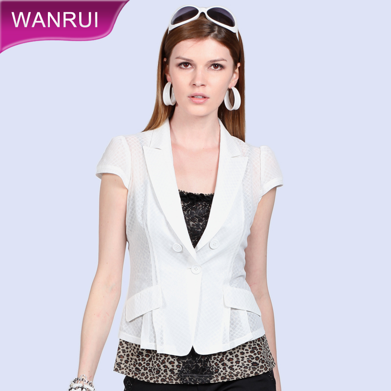 Women's 2012 lace bow turn-down collar solid color slim blazer thin short jacket 815