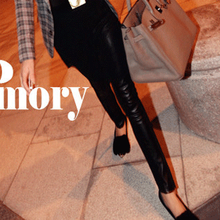 Women's 2012 new arrival autumn fashion patchwork women's leather pants tight long trousers skinny pants