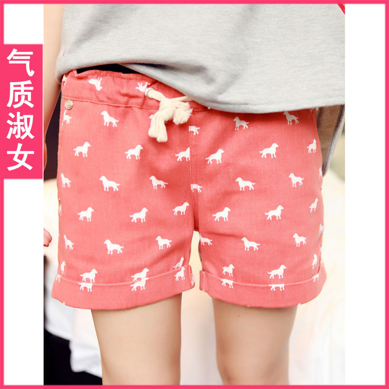 Women's 2012 summer boot cut jeans high waist shorts animal graphic patterns basic shorts k581 spring