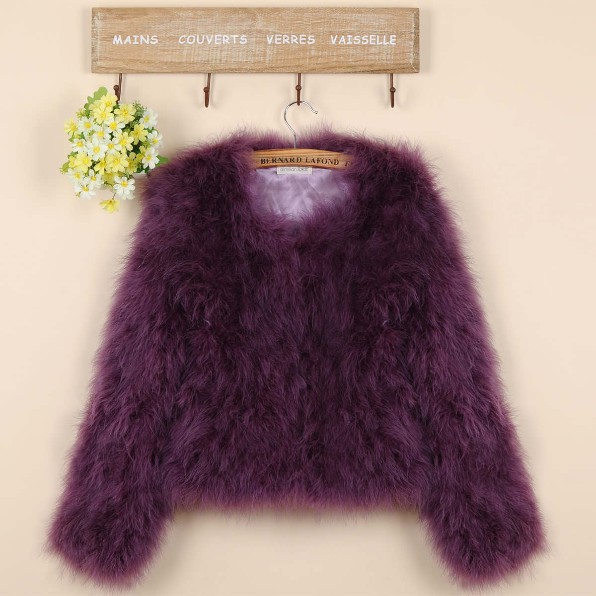 Women's 2012 winter women's ostrich fur cape women's long-sleeve thickening outerwear 7765