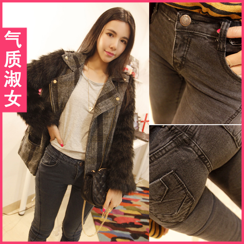 Women's 2013 spring brief assembly line denim pencil pants trousers k087