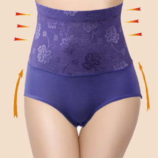 Women's abdomen drawing butt-lifting sexy high waist seamless bamboo fibre panty