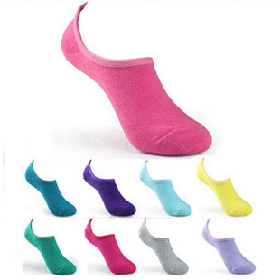 Women's and men's spring and autumn  100% cotton socks  invisible sock slippers unisex  socks sweat colors