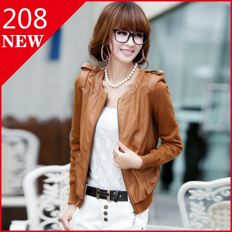 Women's autumn leather coat Women 2012 spring and autumn casual special crafts cardigan