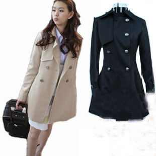 Women's autumn trench 2012 ccdd women's beige autumn and winter overcoat black plus size trench