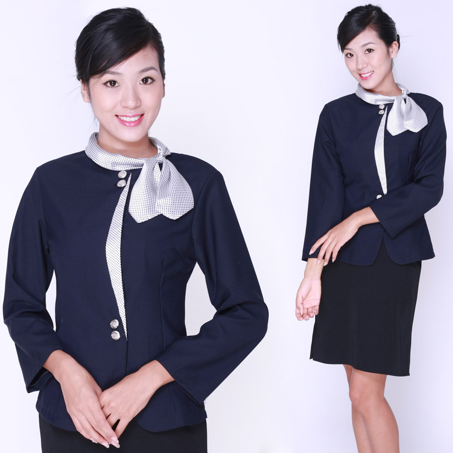 Women's autumn work wear work wear uniform waiter clothes top