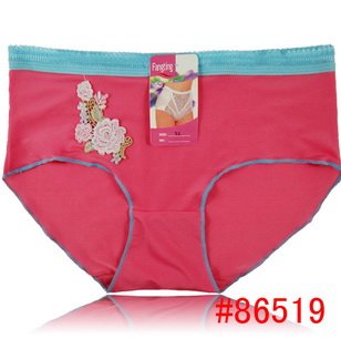 Women's  Beautiful Floral Embroidery Soft Silk Briefs  Underwears  Lingerie many different colors XL 10pcs/lot Wholesale