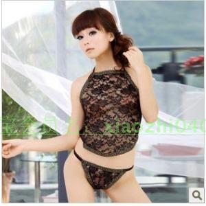 Women's bellyached classic adult apron sleepwear sexy translucent women's bellyached set