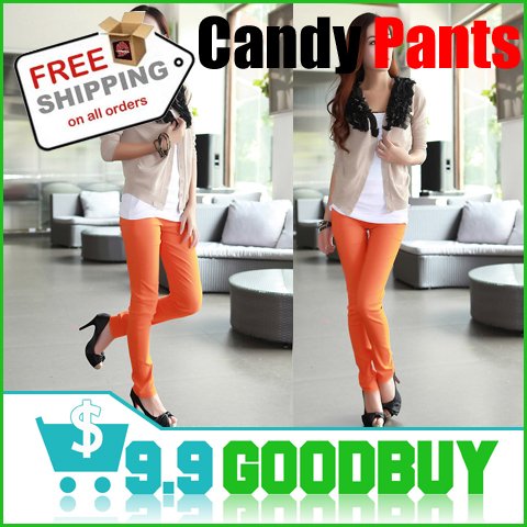 Women's Candy Color Skinny Pencil Jeans Slim Fit Long Pants Leggings Trousers,Free Shipping,15 Colors,26-31