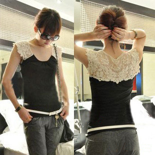 Women's casual all-match lace vest brief