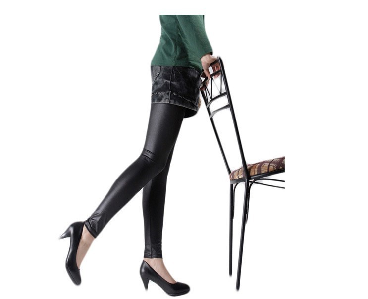 WOMEN'S CASUAL PANTS MATT IMITATION LEATHER PANTS NINE MINUTS,FASHION AND PERSONALITY/LEGGINGS TIGHTS  +FREE SHIPPING