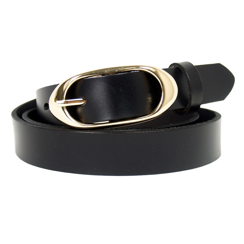 Women's cowhide belt fashion all-match decoration genuine leather strap casual belt Women black