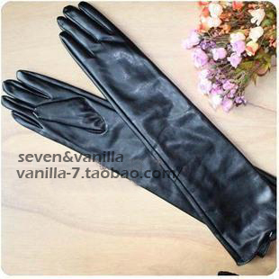 Women's design long gloves PU matt leather gloves autumn and winter high quality hot-selling