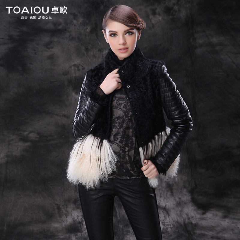 Women's elegant patchwork berber fleece outerwear Women patchwork long-sleeve fur coat wp211001