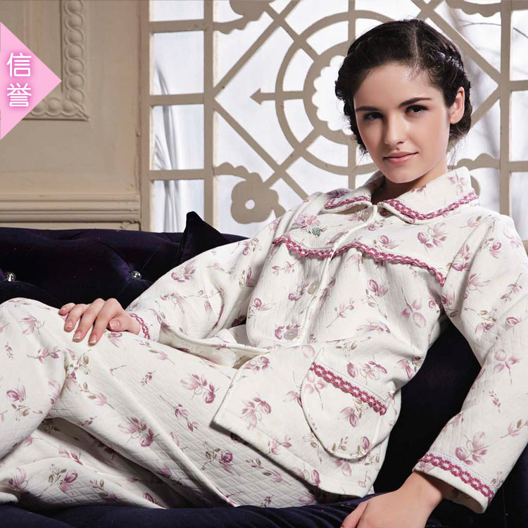 Women's entresol cotton sleepwear long-sleeve set lounge