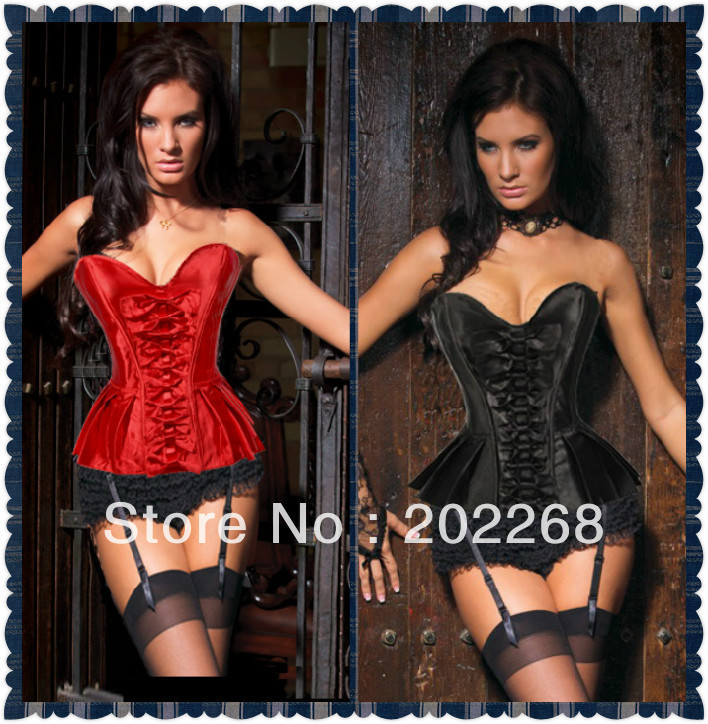 Women`s Fashion Clothes Luxurious Palace Deep-V Strapless Corset Busiter & Gater Sexy Lingerie 973