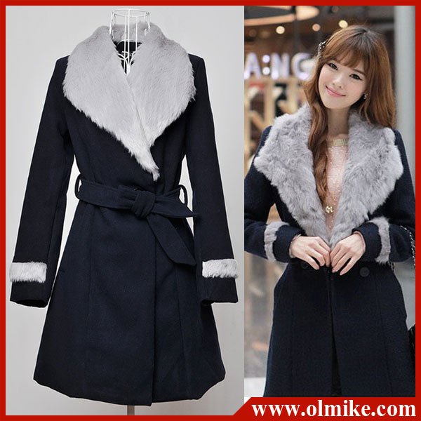 Women's Fashion topcoat Ladies' slim fit wool coat winter trench coat outerwear Warm overcoat OL dress military clothes SWS249