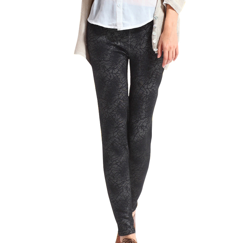 Women's faux denim vintage double layer thermal plus velvet legging