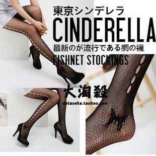 Women's Fishnet Pantyhose Side of the oval Hollow Butterfly Sockings Sexy leg Ladies Tights Slim