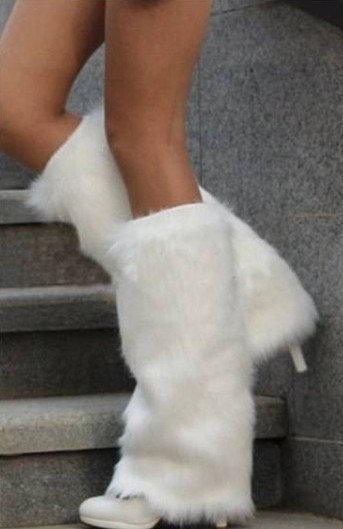 Women's Fluffy Fuzzy Faux Fur Fashion Dance Leg Warmers Muffs Boot Covers