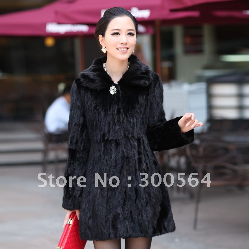 Women's_fur_coat New style 2012 marten overcoat female long design fight mink fur coat mink