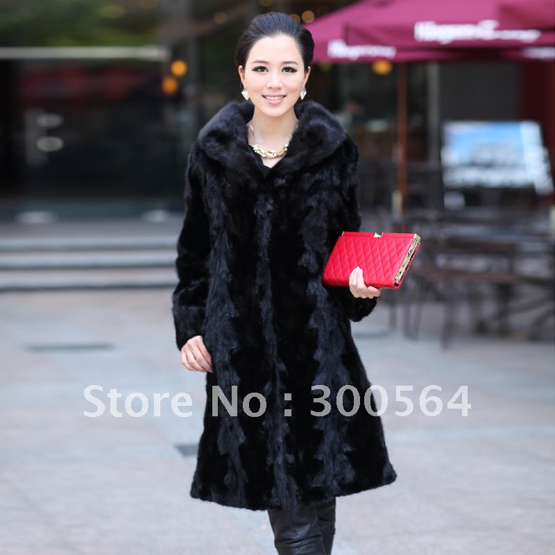 Women's_fur_coat New style women's fur coat fur collar long design black mink overcoat fight mink outerwear 2012