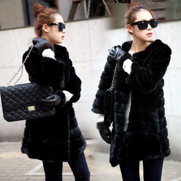 Women's fur overcoat outerwear n4035