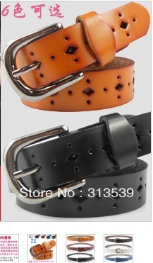 women's genuine leather belt all-match star style cowhide strap (6 colors)