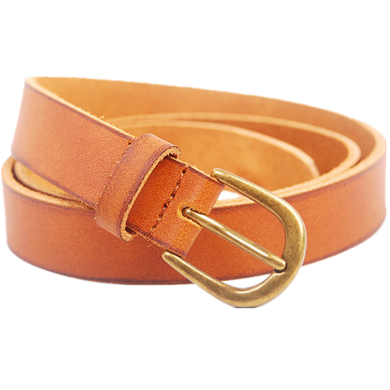 Women's genuine leather belt fine cowhide strap Women casual fashion accessories all-match pin buckle belt