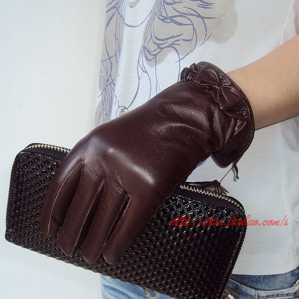 Women's genuine leather gloves suede gloves fashion 2012