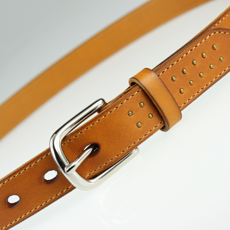 Women's genuine leather strap first layer of cowhide Women rivet all-match thin section belt decoration