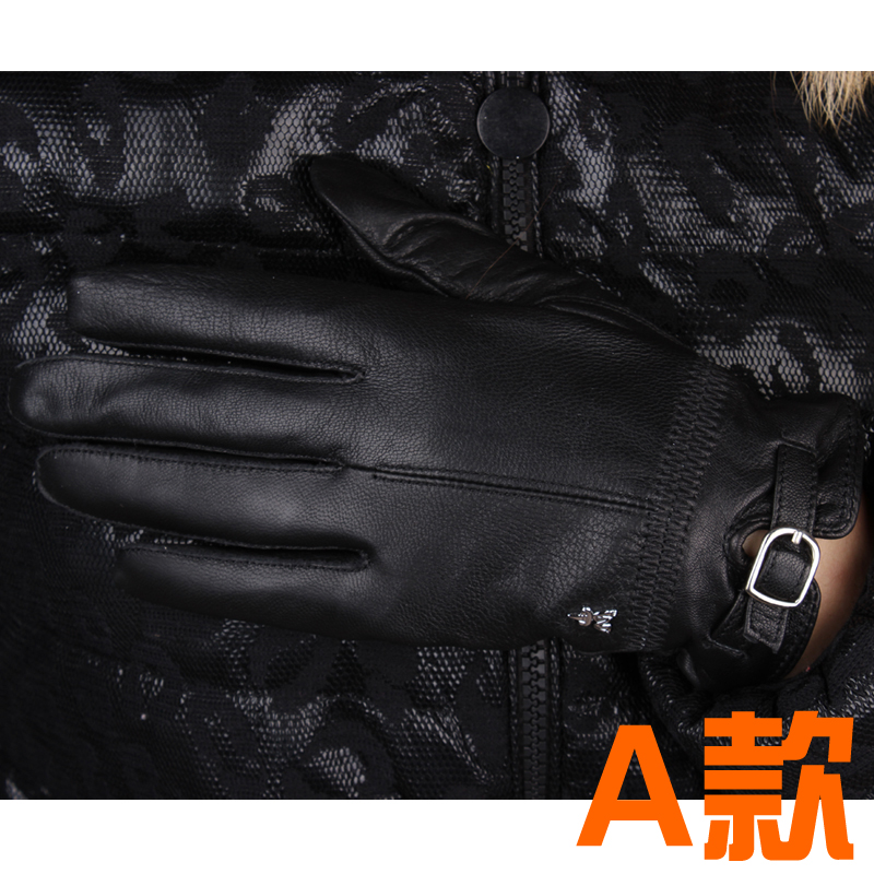 Women's gloves autumn winter single genuine leather gloves fashionable casual