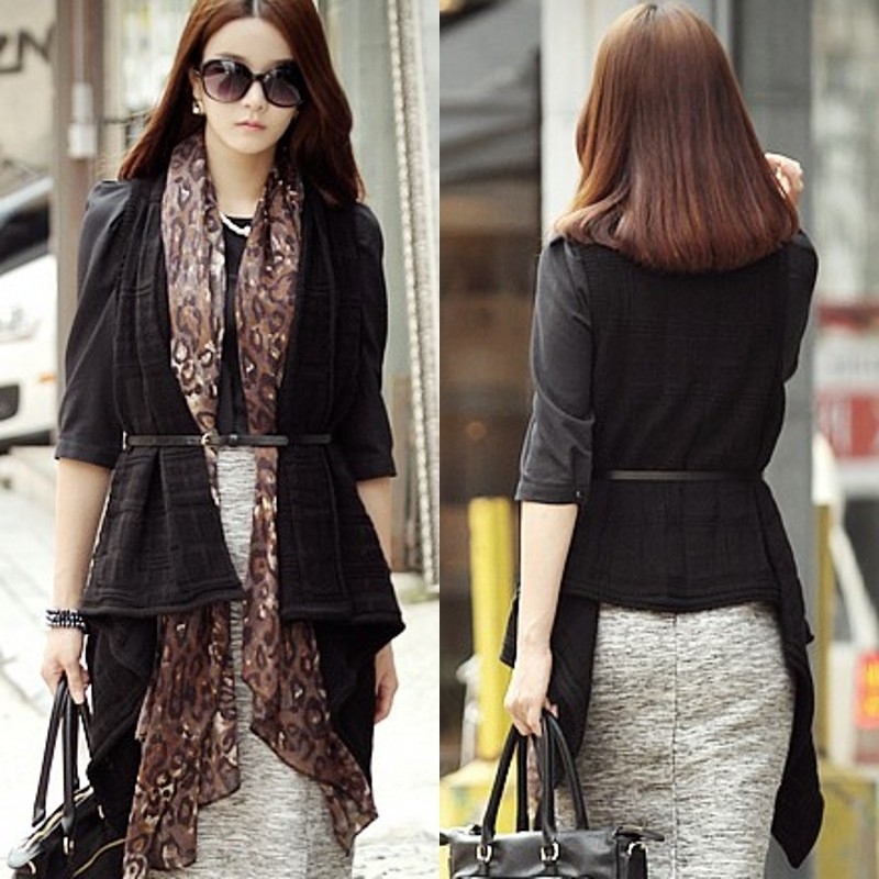 Women's irregular sweater outerwear sleeveless yarn waistcoat women's cardigan