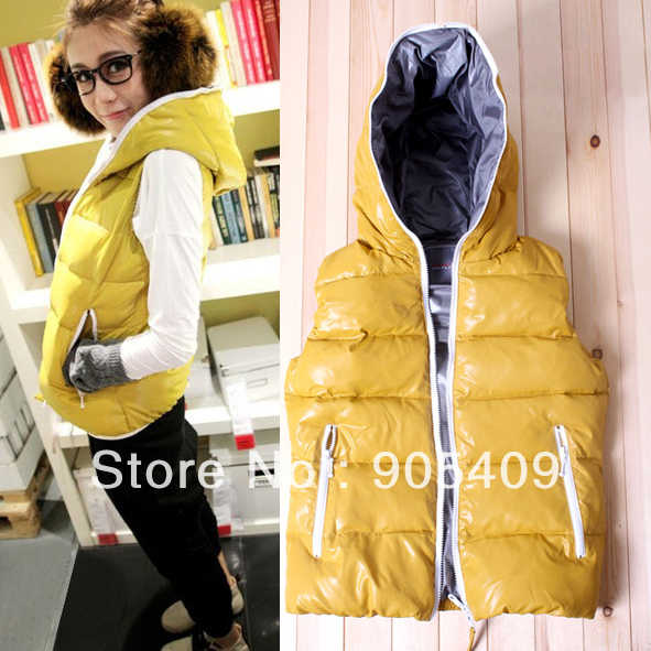 Women's Jacket Vest Zipper Warm Sleeveless Hooded Down Winter Coat Outwear New  HR418