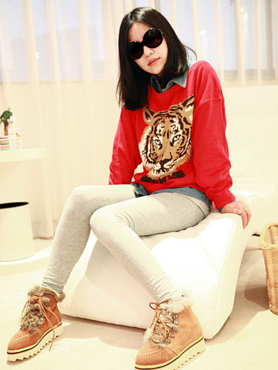 Women's Japanese Casual style fashion Tiger print Knitwear,Fashion Sweater, freeshipping