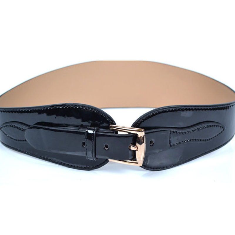 Women's japanned leather cummerbund fashion belt female wide belt black decoration cummerbund female genuine leather