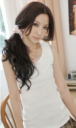 women's Korean stereo Rose Lace Camisole / bottoming shirt white sku Y0099