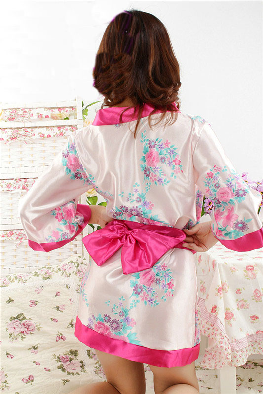 Women's lingerie japanese style costumes soft screen tender chiffon yarn kimono style robe