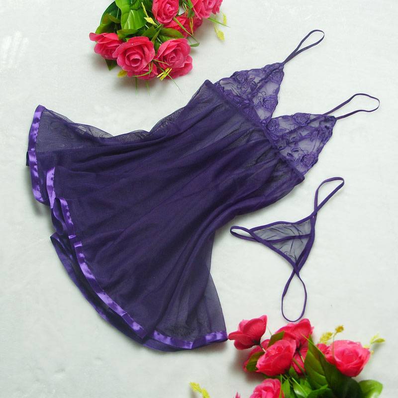 Women's lingerie women's sleepwear lounge transparent spaghetti strap short skirt thong x8041 erotic underwear of the women